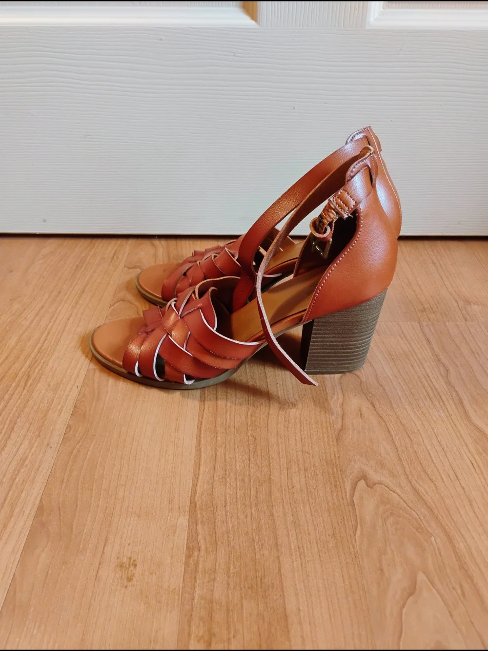 Universal Thread Women's Braided Ankle-Strap Heels in Brown